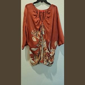 New York & Company Oversized Floral Blouse